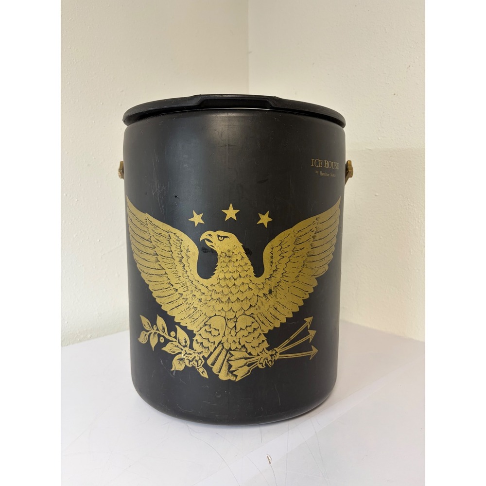 Vintage Ice House by Hamilton Skitch Black Gold Eagle Insulated Cooler Bucket